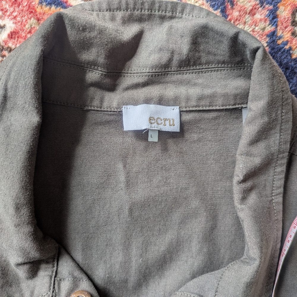 ecru cotton military-inspired cotton jacket size L - NWOT